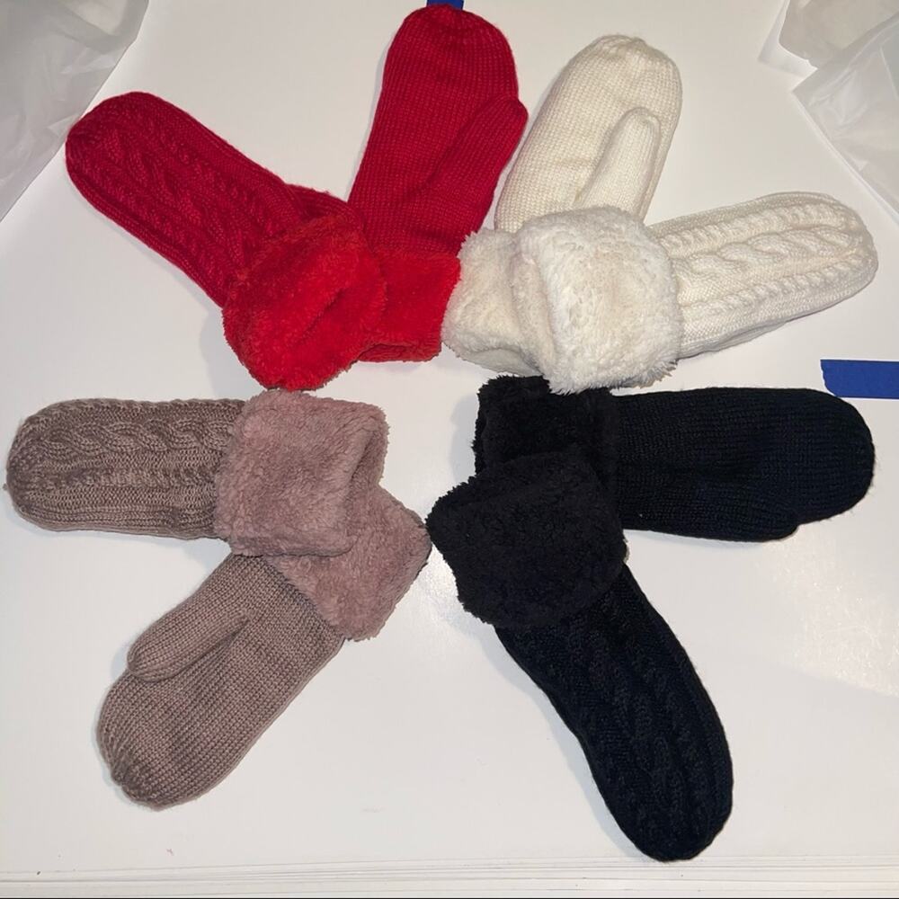Chunky winter warm mittens gloves
